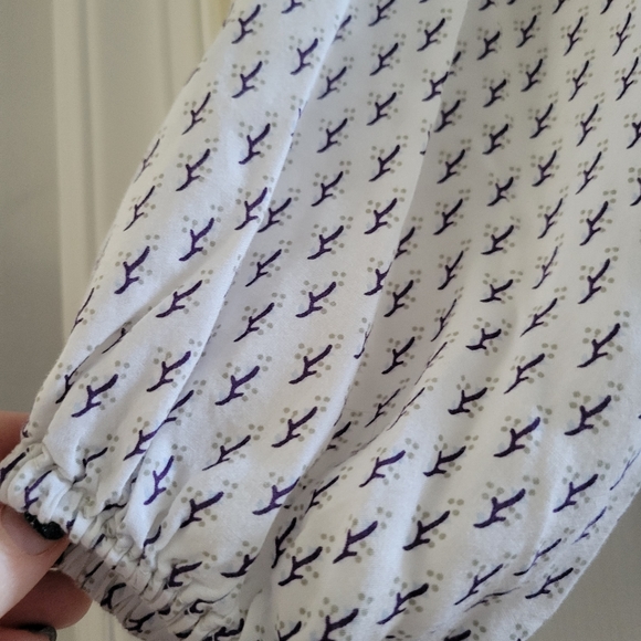 Faithful the Brand white Purple Floral Top Boho Off the Shoulder size Medium - Picture 4 of 9
